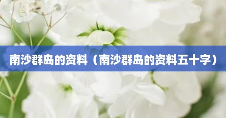 南沙群岛的资料（南沙群岛的资料五十字）