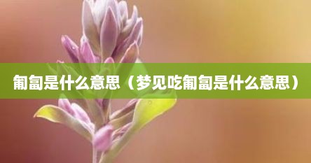 匍匐是什么意思（梦见吃匍匐是什么意思）