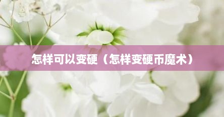 怎样可以变硬（怎样变硬币魔术）