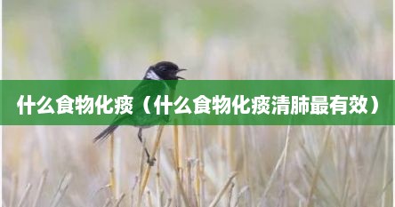 什么食物化痰（什么食物化痰清肺最有效）
