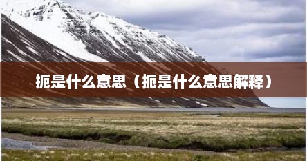 扼是什么意思（扼是什么意思解释）