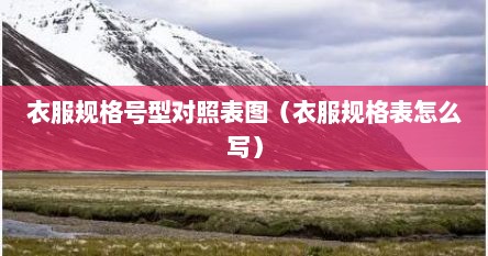 衣服规格号型对照表图（衣服规格表怎么写）