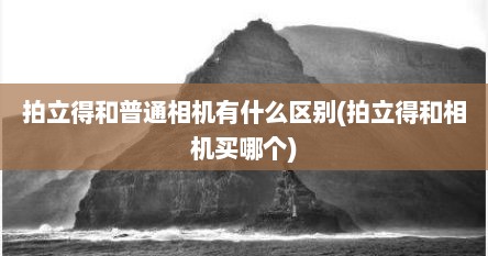 拍立得和普通相机有什么区别(拍立得和相机买哪个)