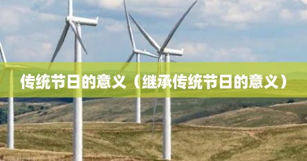 传统节日的意义（继承传统节日的意义）