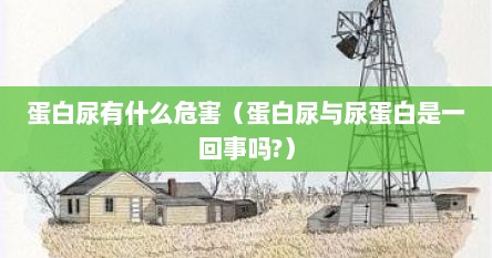蛋白尿有什么危害（蛋白尿与尿蛋白是一回事吗?）