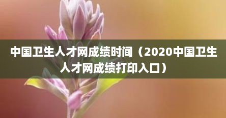 中国卫生人寸网成绩时间（2020中国卫生人寸网成绩打印入口）