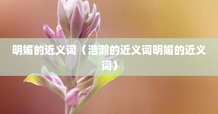 明媚的近义词（浩瀚的近义词明媚的近义词）