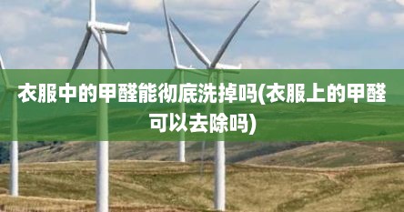 衣服中的甲醛能彻底洗掉吗(衣服上的甲醛可以去除吗)