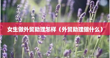 女生做外贸助理怎样（外贸助理做什么）