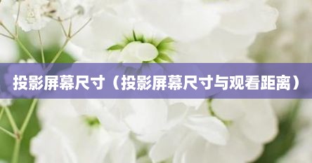 投影屏幕尺寸（投影屏幕尺寸与观看距离）
