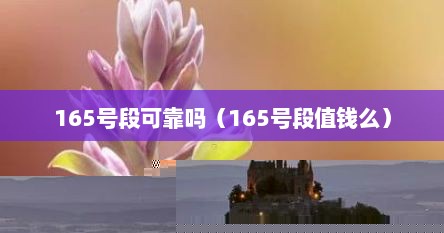 165号段可靠吗（165号段值钱么）