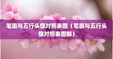笔画与五行头像对照表图（笔画与五行头像对照表图解）