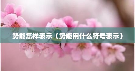 势能怎样表示（势能用什么符号表示）