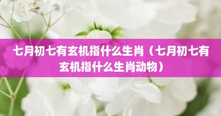 七月初七有玄机指什么生肖（七月初七有玄机指什么生肖动物）