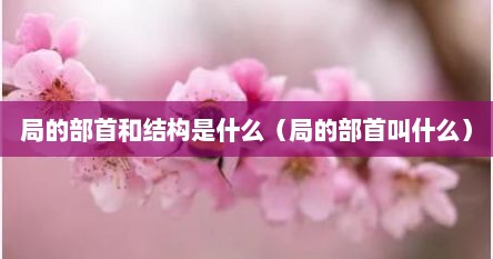局的部首和结构是什么（局的部首叫什么）