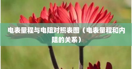 电表量程与电阻对照表图（电表量程和内阻的关系）