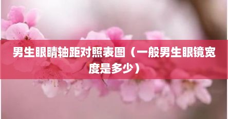 男生眼睛轴距对照表图（一般男生眼镜宽度是多少）