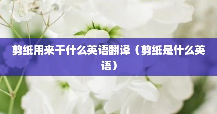 剪纸用来干什么英语翻译（剪纸是什么英语）