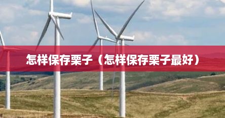怎样保存栗子（怎样保存栗子最好）