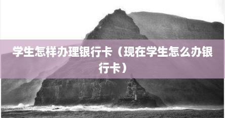 学生怎样办理银行卡（现在学生怎么办银行卡）