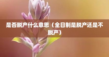 是否脱产什么意思（全日制是脱产还是不脱产）