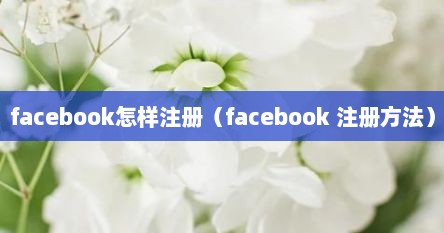 facebook怎样注册（facebook 注册方法）