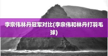 李宗伟林丹冠军对比(李宗伟和林丹打羽毛球)
