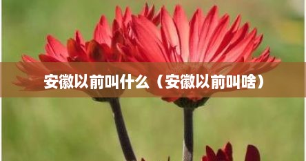 安徽以前叫什么（安徽以前叫啥）