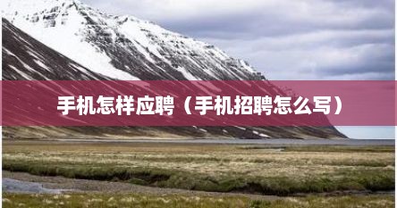 手机怎样应聘（手机招聘怎么写）