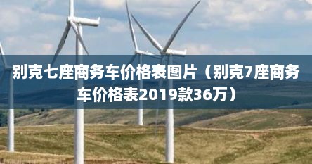 别克七座商务车价格表图片（别克7座商务车价格表2019款36万）