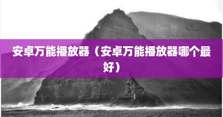 安卓万能播放器（安卓万能播放器哪个最好）