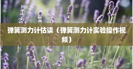 弹簧测力计估读（弹簧测力计实验操作视频）