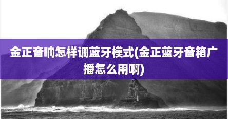 金正音响怎样调蓝牙模式(金正蓝牙音箱广播怎么用啊)