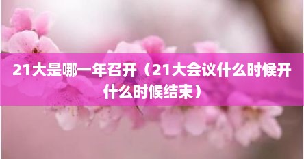 21大是哪一年召开（21大会议什么时候开什么时候结束）