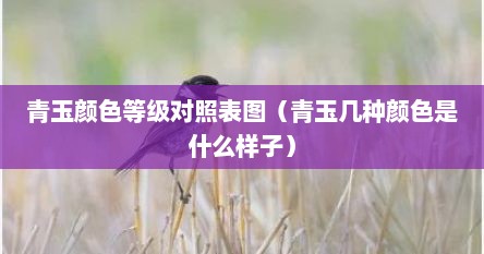 青玉颜色等级对照表图（青玉几种颜色是什么样子）