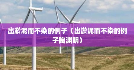 出淤泥而不染的典型例子（出淤泥而不染的具体事例）