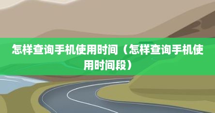 怎样查询手机使用时间（怎样查询手机使用时间段）
