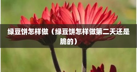 绿豆饼怎样做（绿豆饼怎样做第二天还是脆的）