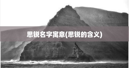 思锐名字寓意(思锐的含义)