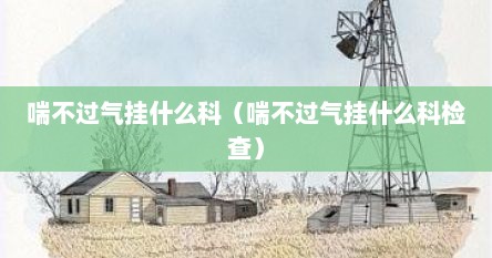 喘不过气挂什么科（喘不过气挂什么科检查）