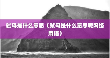 弑母是什么意思（弑母是什么意思呢网络用语）