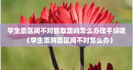 学生票区间不对能取票吗怎么办理手续呢（学生票购票区间不对怎么办）