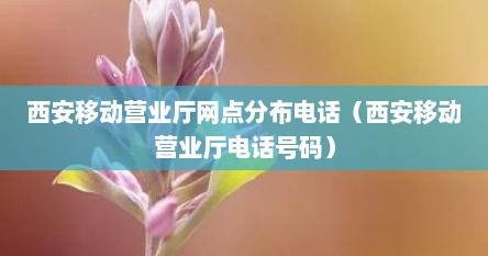 西安移动营业厅网点分布电话（西安移动营业厅电话号码）