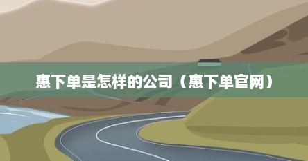 惠下单是怎样的公司（惠下单官网）
