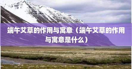 端午节艾草的功效作用（端午艾草的功效和作用）