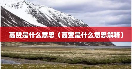 高赞是什么意思（高赞是什么意思解释）