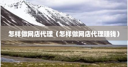 怎样做网店代理（怎样做网店代理赚钱）