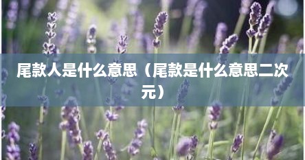 尾款人是什么意思（尾款是什么意思二次元）