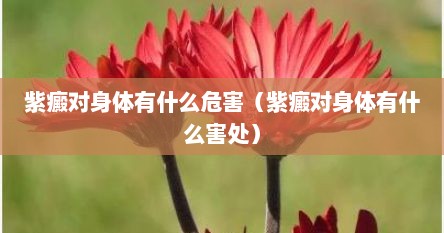 紫癜对身体有什么危害（紫癜对身体有什么害处）