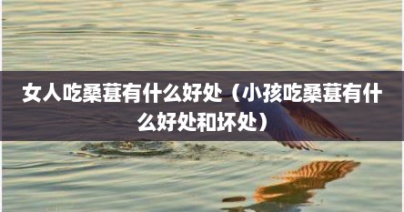 女人吃桑葚有什么好处（小孩吃桑葚有什么好处和坏处）